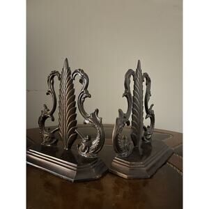 Vintage Bronze Dolphin Fish Bookends Set‎ Bassett Furniture 4219